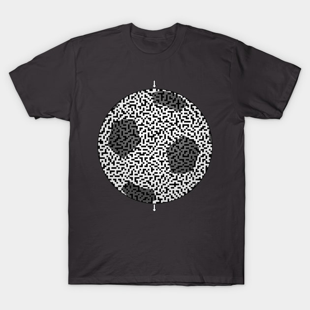 Soccer Ball Shaped Maze & Labyrinth T-Shirt by gorff